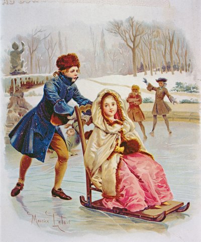 Børn på skøjter af Maurice Leloir